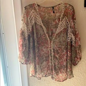 Blouse army and pink